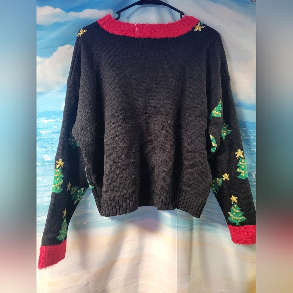 Major Label NWOT Christmas Tree Sweater Womens Size Large - Picture 3 of 4